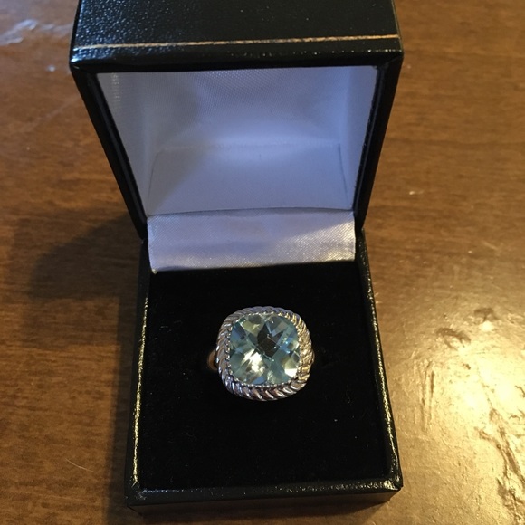 Jewelry - Semi precious gemstone 5 carat blue topaz size 7 ring set in sterling silver